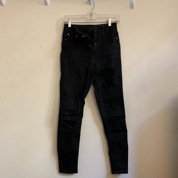 ASOS High Rise Ripped Knee Ridley Skinny Jeans - Picture 7 of 7